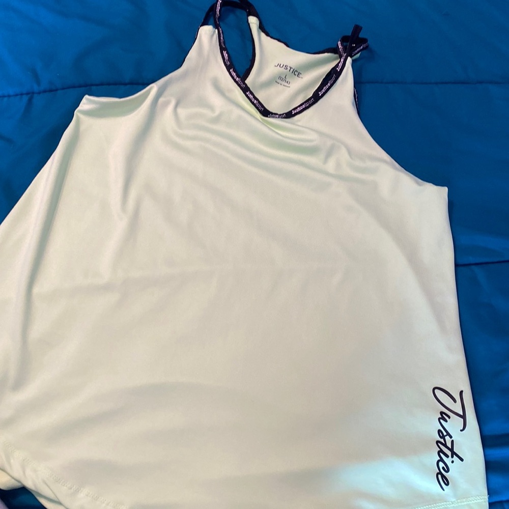 JUSTICE girls neon green tank top 💕